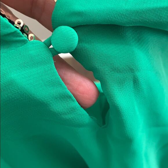 Vero Moda Kelly green sheer split sleeve top - Picture 5 of 5